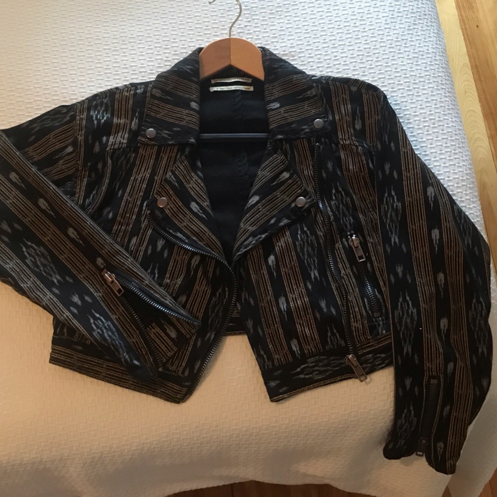 Stylish Black and Brown Women's perfecto Jacket. Urban Outfitter